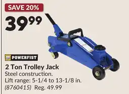 Princess Auto 2 Ton Trolley Jack offer