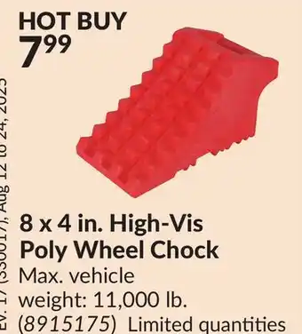Princess Auto 8 x 4 in. High-Vis Poly Wheel Chock offer