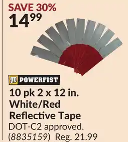 Princess Auto 10 pk 2 x 12 in. White/Red Reflective Tape offer