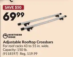 Princess Auto Adjustable Rooftop Crossbars offer