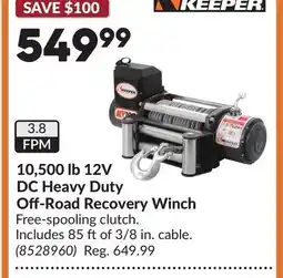 Princess Auto 10,500 lb 12V DC Heavy Duty Off-Road Recovery Winch offer