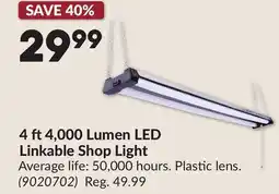 Princess Auto 4 ft 4,000 Lumen LED Linkable Shop Light offer