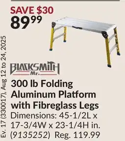 Princess Auto 300 lb Folding Aluminum Platform with Fibreglass Legs offer