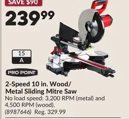 Princess Auto 2-Speed 10 in. Wood/ Metal Sliding Mitre Saw offer