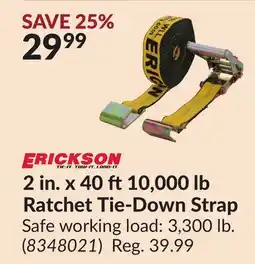 Princess Auto 2 in. x 40 ft10,000 lb Ratchet Tie-Down Strap offer