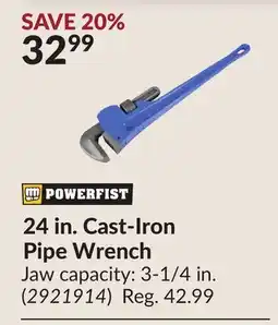 Princess Auto 24 in. Cast-Iron Pipe Wrench offer