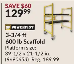 Princess Auto 3-3/4 600 lb Scaffold offer