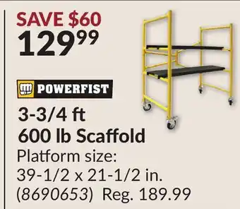 Princess Auto 3-3/4 600 lb Scaffold offer