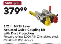 Princess Auto Pioneer 1/2 in. NPTF Lever Actuated Quick-Coupling Kit with Dust Protection offer