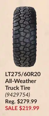 Princess Auto LT275/60R20 All-Weather Truck Tire offer