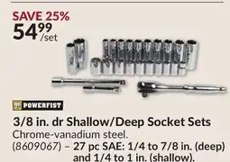 Princess Auto 3/8 in. dr Shallow/Deep Socket Sets offer
