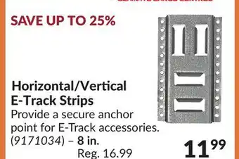 Princess Auto Horizontal/Vertical E-Track Strips offer