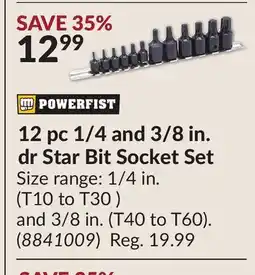 Princess Auto 12 pc 1/4 and 3/8 in. dr Star Bit Socket Set offer