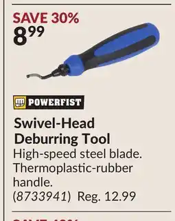 Princess Auto POWERFIST Swivel-Head Deburring Tool offer
