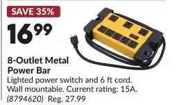 Princess Auto 8-Outlet Metal Power Bar offer
