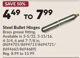 Princess Auto Steel Bullet Hinges offer