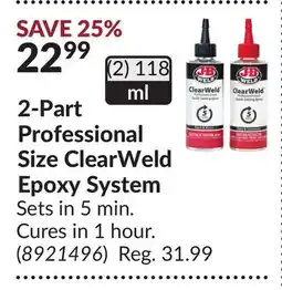 Princess Auto 2-Part Professional Size ClearWeld Epoxy System offer