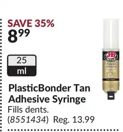 Princess Auto PlasticBonder Tan Adhesive Syringe offer