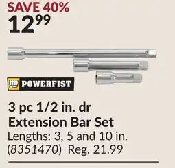 Princess Auto 3 pc 1/2 in. dr Extension Bar Set offer