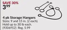 Princess Auto 4 pk Storage Hangers offer