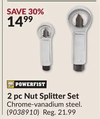 Princess Auto 2 pc Nut Splitter Set offer