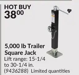 Princess Auto 5,000 lb Trailer Square Jack offer