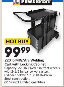Princess Auto 220 lb MIG/Arc Welding Cart with Locking Cabinet offer