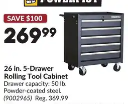 Princess Auto 26 in. 5-Drawer Rolling Tool Cabinet offer