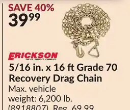 Princess Auto 5/16 in. x 16 ftGrade 70 Recovery Drag Chain offer