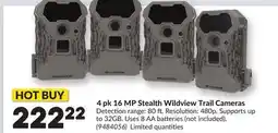 Princess Auto 4 pk 16 MP Stealth Wildview Trail Cameras offer