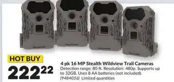 Princess Auto 4 pk 16 MP Stealth Wildview Trail Cameras offer