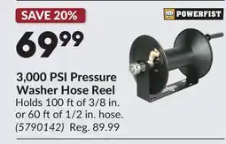 Princess Auto 3,000 PSI Pressure Washer Hose Reel offer