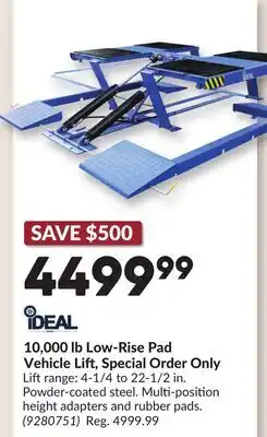 Princess Auto 10,000 lb Low-Rise Pad Vehicle Lift, Special Order Only offer