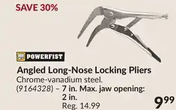 Princess Auto Angled Long-Nose Locking Pliers 7 in. Max. jaw opening: 2 in offer