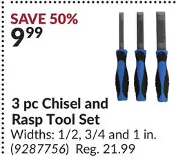 Princess Auto 3 pc Chisel and Rasp Tool Set offer