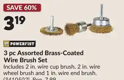 Princess Auto 3 pc Assorted Brass-Coated Wire Brush Set offer