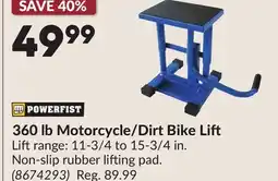 Princess Auto 360 lb Motorcycle/Dirt Bike Li offer