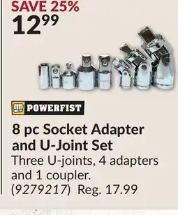 Princess Auto 8 pc Socket Adapter and U-Joint Set offer