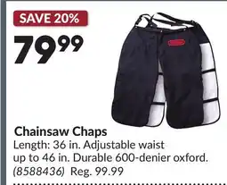 Princess Auto Chainsaw Chaps offer