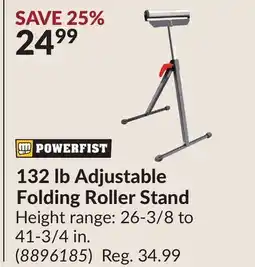 Princess Auto 132 lb Adjustable Folding Roller Stand offer