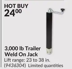 Princess Auto 3,000 lb Trailer Weld On Jack offer