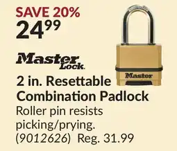 Princess Auto 2 in. Resettable Combination Padlock offer