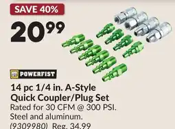 Princess Auto 14 pc 1/4 in. A-Style Quick Coupler/Plug Set offer