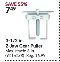 Princess Auto 3-1/2 in. 2-Jaw Gear Puller offer