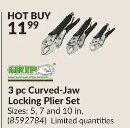 Princess Auto 3 pc Curved-Jaw Locking Plier Set offer