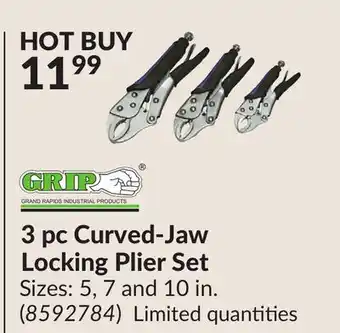 Princess Auto 3 pc Curved-Jaw Locking Plier Set offer