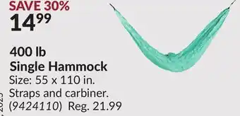 Princess Auto 400 lb Single Hammock offer