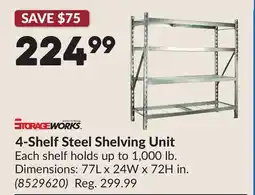 Princess Auto 4-Shelf Steel Shelving Unit offer