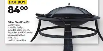 Princess Auto 30 in. Steel Fire Pit offer