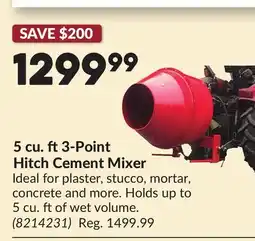 Princess Auto 5 cu. ft3-Point Hitch Cement Mixer offer